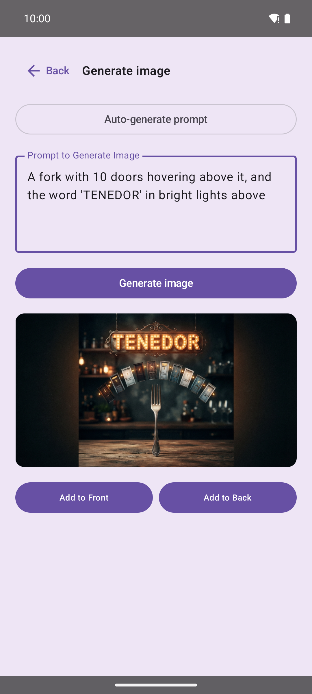 Android AI image generator showing a generated visual cue
