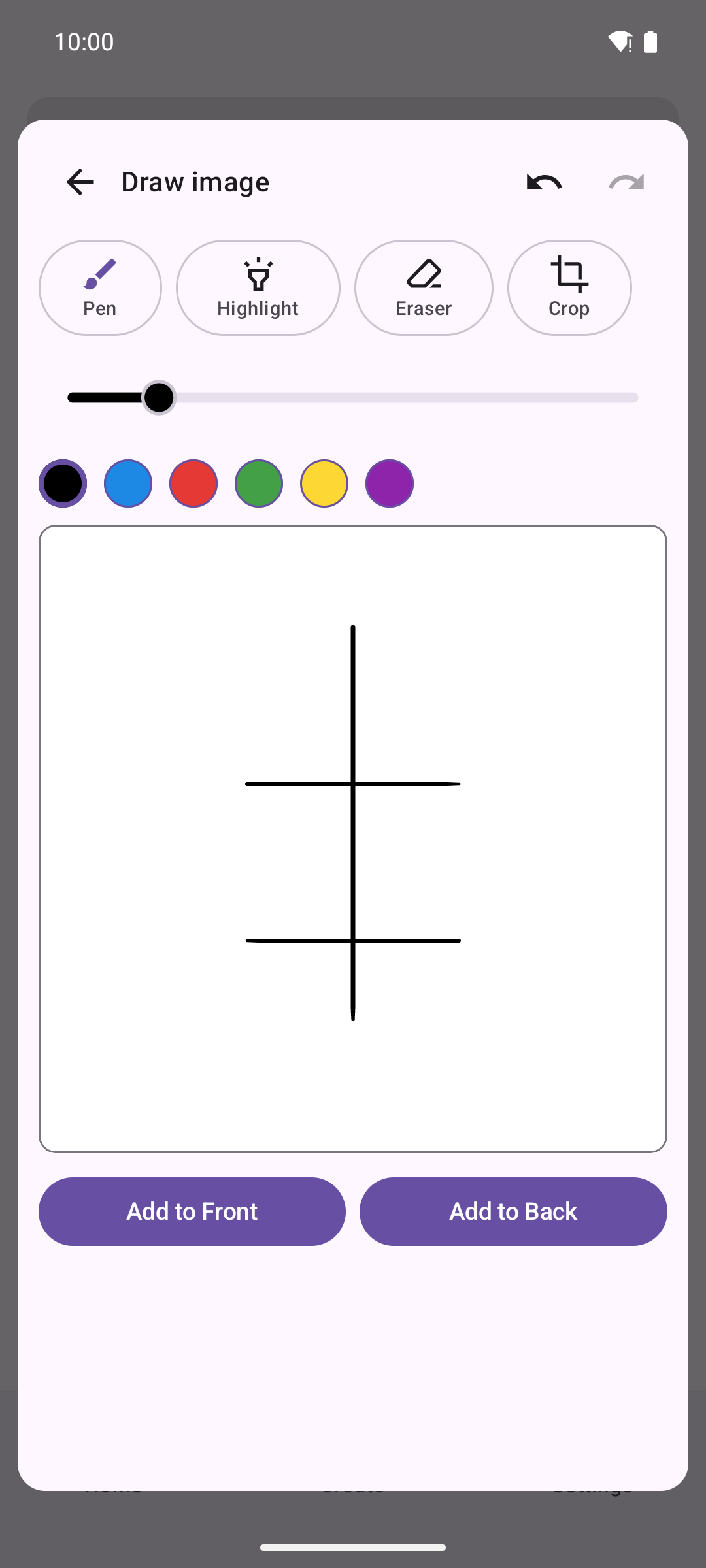 Android drawing canvas for adding a sketch to a flashcard