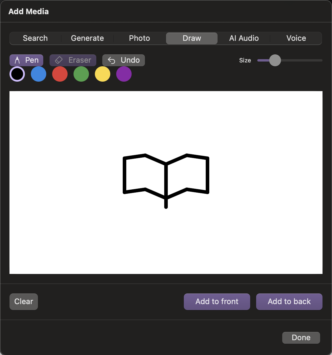 MasterKi drawing canvas for adding an image to a flashcard on Mac