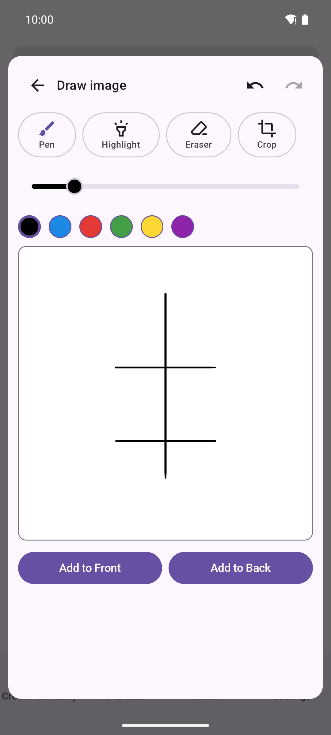 Masterki drawing canvas with pen, highlight, eraser, and crop tools